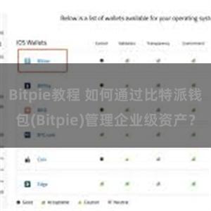 Bitpie教程 如何通过比特派钱包(Bitpie)管理企业级资产？
