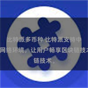 比特派多币种 比特派支持中文网络环境，让用户畅享区块链技术。