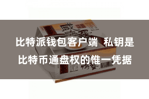 比特派钱包客户端  私钥是比特币通盘权的惟一凭据