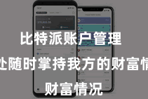 比特派账户管理  随处随时掌持我方的财富情况